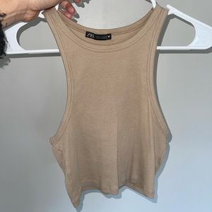 Zara ribbed cropped tank top